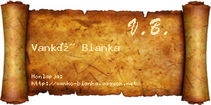 Vankó Bianka névjegykártya